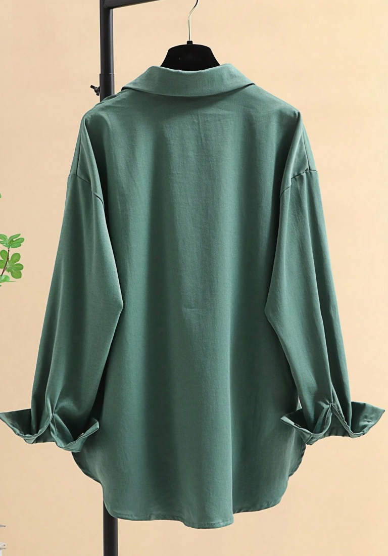 Women's Shacket, Featuring Shirt Collar And Asymmetric Hem Design Spring
