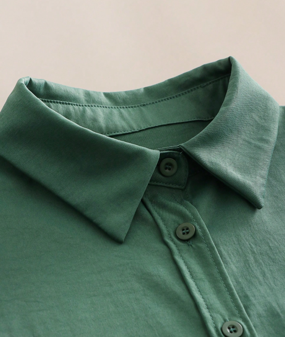 Women's Shacket, Featuring Shirt Collar And Asymmetric Hem Design Spring